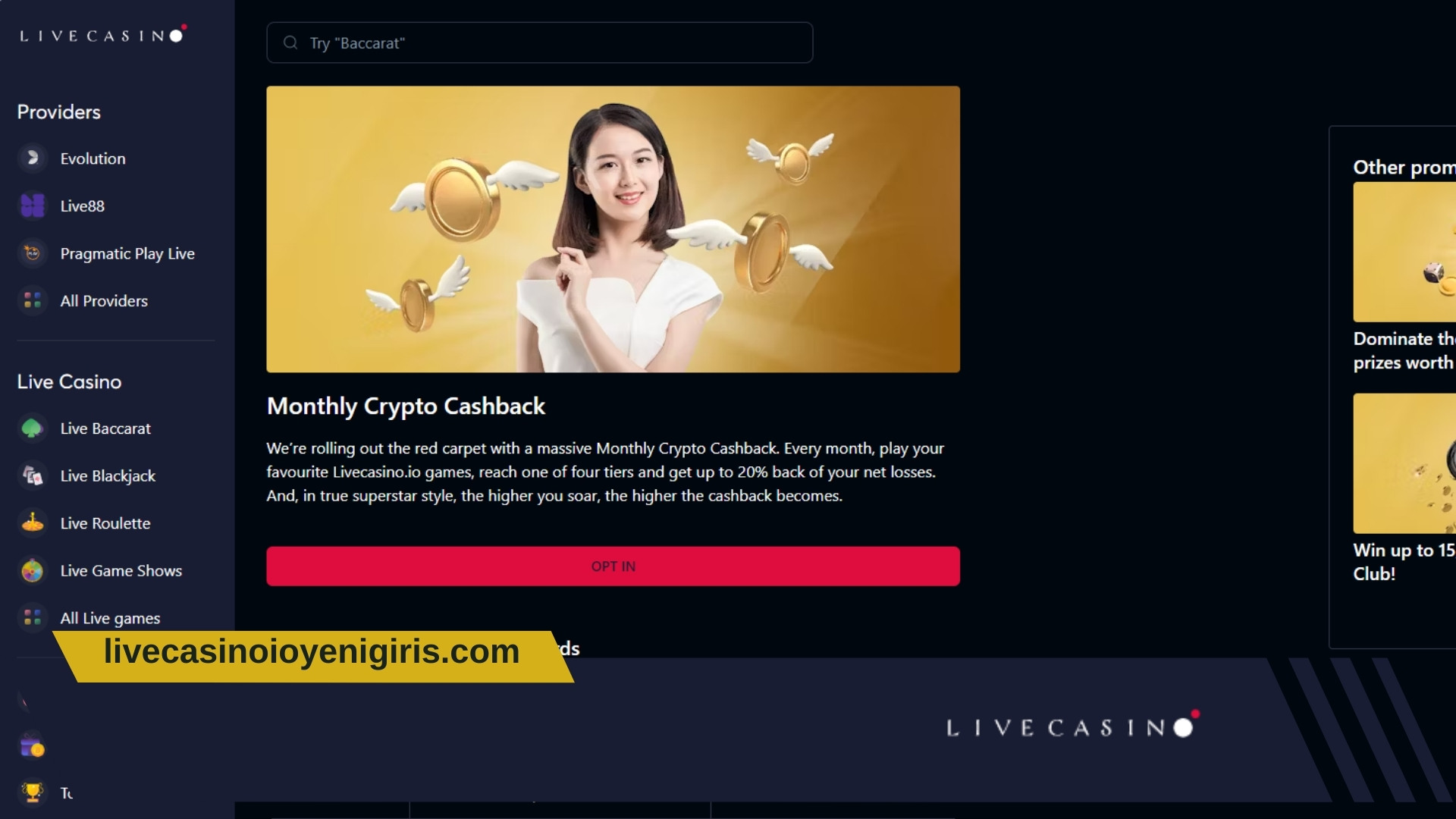 Livecasino.io Bonuslar